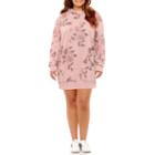 Long Sleeve Floral Sweatshirt Dress-juniors Plus