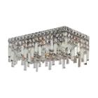 Cascade Collection 4 Light 7.5 Rectangle Chrome Finish And Clear Crystal Flush Mount Ceiling Light