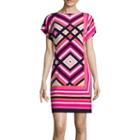 Studio 1 Short-sleeve Geo-print Shift Dress