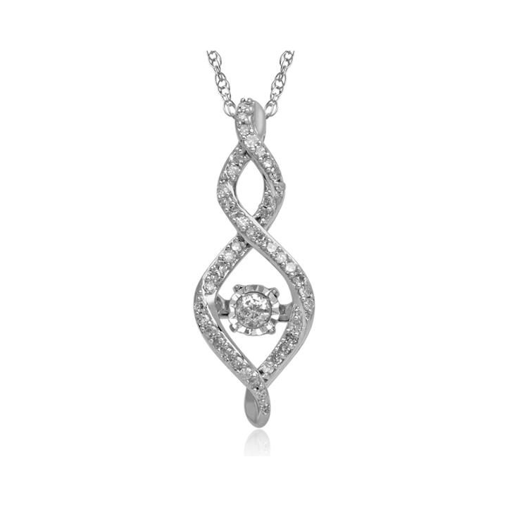 Love In Motion&trade; 1/6 Ct. T.w. Diamond 10k White Gold Triple-twist Pendant Necklace
