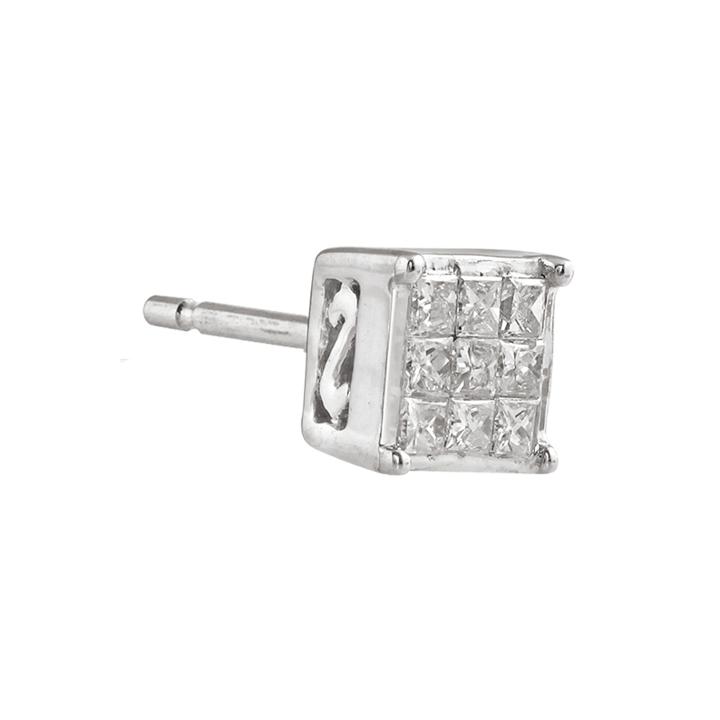 1/8 Ct. T.w. Diamond 10k White Gold Half Stud Earring