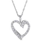 Womens 1/10 Ct. T.w. Genuine White Diamond 10k Gold Heart Pendant Necklace