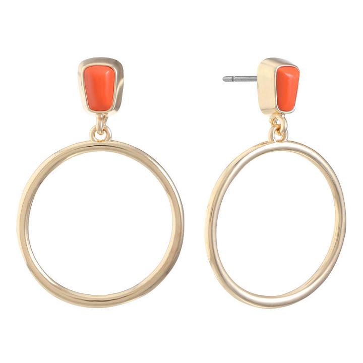Liz Claiborne Orange Hoop Earrings