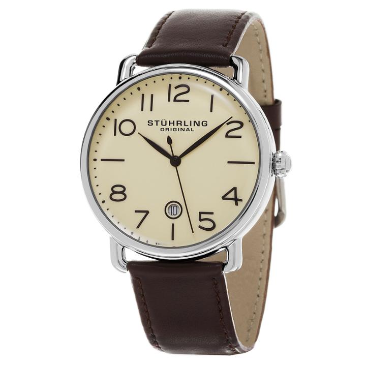 Stuhrling Mens Brown Strap Watch-sp15502