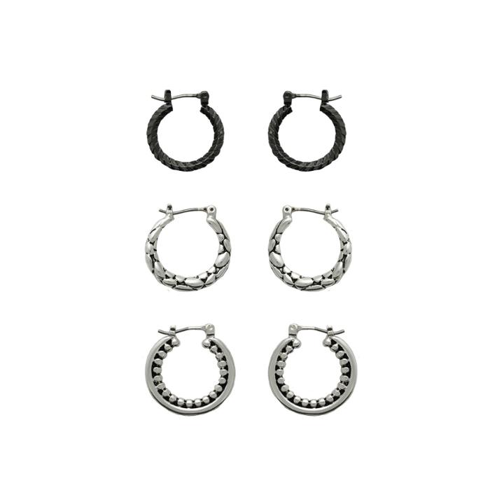 Sensitive Ears 3 Pair Stainless Steel Earring Sets