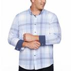 Society Of Threads Society Of Threads Long Sleeve Sport Shirts Long Sleeve Checked Button-front Shirt-big And Tall