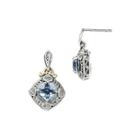 Shey Couture Genuine Blue Topaz And Diamond-accent Sterling Silver With 14k Yellow Gold Earrings