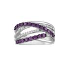 Limited Quantities1 Ct. T.w. White And Color-enhanced Purple Diamond 14k White Gold Crossover Ring