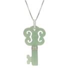 Genuine Jade Sterling Silver Butterfly Key Pendant Necklace