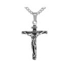 Mens Stainless Steel Crucifix Cross Pendant Necklace