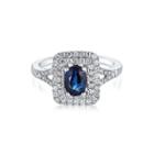 Limited Quantities Sapphire And Diamond 14k White Gold Ring