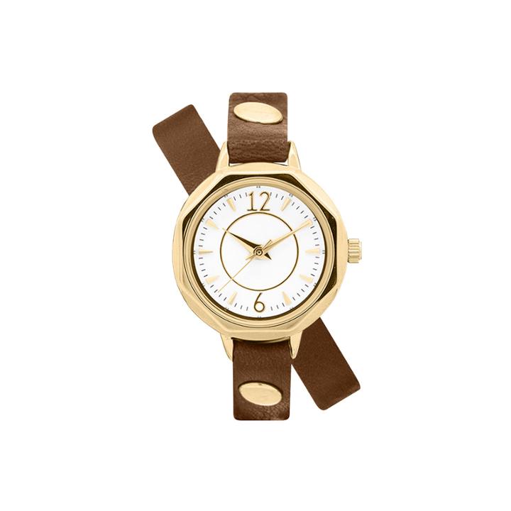 Decree Wrap Around Band Womens Brown Strap Watch-pts2478gdbr