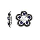 Lab-created Blue & Black Sapphire Sterling Silver Earring Jackets