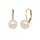 White Pearl 14k Gold Drop Earrings