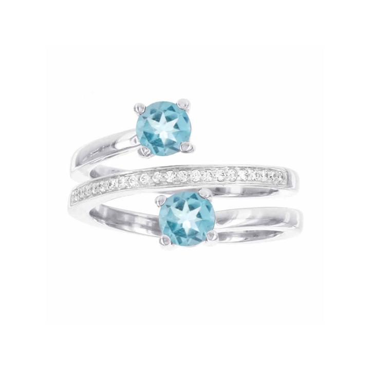 1/10 Ct. T.w. Blue Topaz Cocktail Ring
