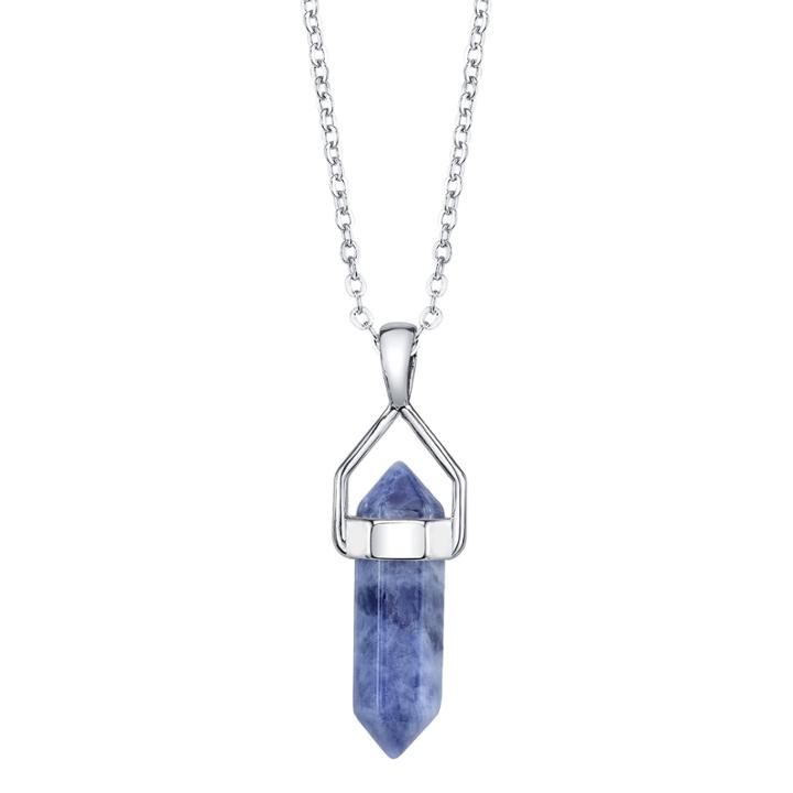 Disney Womens Blue Silver Over Brass Pendant Necklace