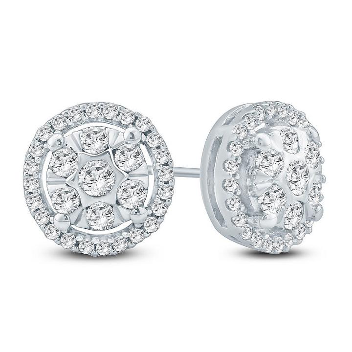 1/2 Ct. T.w. White Diamond 10k Gold 8.9mm Stud Earrings
