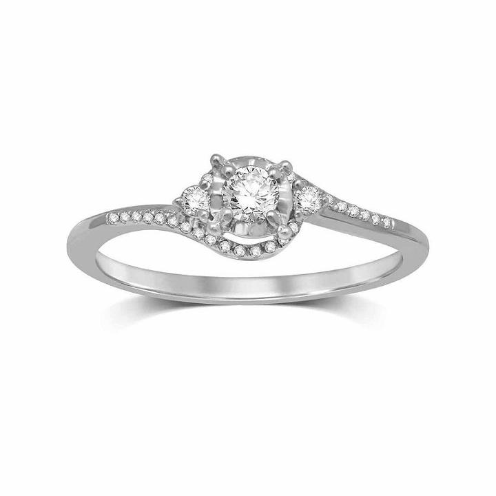 Promise My Love Womens 1/5 Ct. T.w. Genuine Round Diamond 10k Gold Promise Ring