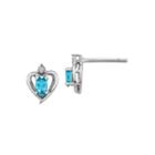 Diamond Accent Oval Blue Blue Topaz Sterling Silver Stud Earrings