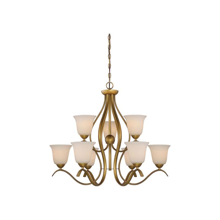 Filament Design 9-light Natural Brass Chandelier
