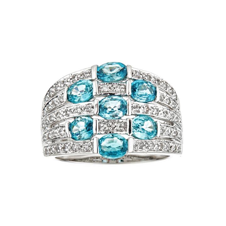 Limited Quantities Genuine Blue Zircon Sterling Silver Ring