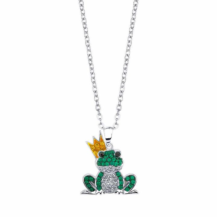 Sparkle Allure Womens Green Round Pendant Necklace