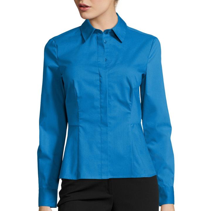 Liz Claiborne Long-sleeve Button-down Peplum Shirt