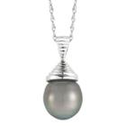 Black Tahitian Pearl Drop Pendant Necklace