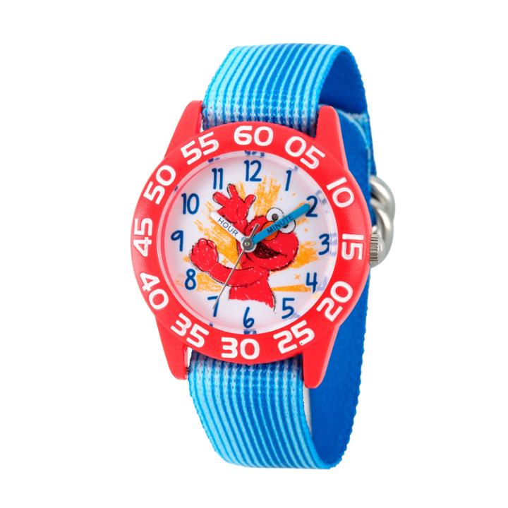 Sesame Street Blue And Red Elmo Time Teacher Strap Watch W003200