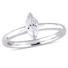 Womens 1/2 Ct. T.w. Marquise White Diamond 14k Gold Solitaire Ring