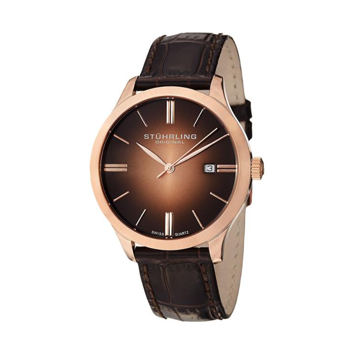 Stuhrling Mens Brown Strap Watch-sp12462