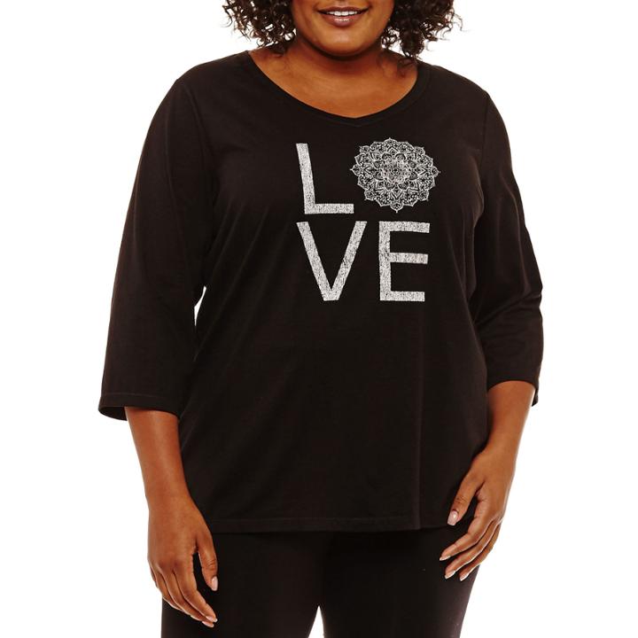 St. John's Bay Active V-neck Graphic Tee-plus
