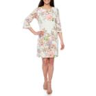 R & K Originals 3/4 Sleeve Floral Shift Dress-petites