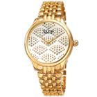 Burgi Womens Gold Tone Strap Watch-b-205yg