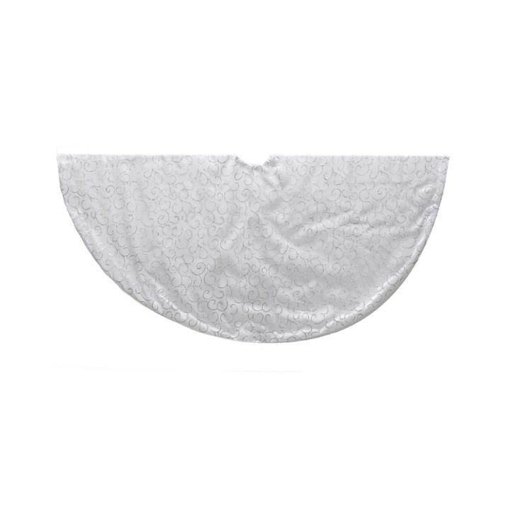 Kurt Adler 48 Silver-tone Glitter Swirl Tree Skirt