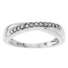 Womens 1/8 Ct. T.w. White Diamond Sterling Silver Band