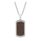 Mens 1/7 Ct. T.w. White Diamond Stainless Steel Pendant Necklace