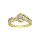 1/10 Ct. T.w. Diamond 10k Yellow Gold Wave Promise Ring