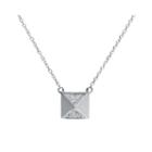 1/10 Ct. T.w. Diamond 10k White Gold Pyramid Necklace
