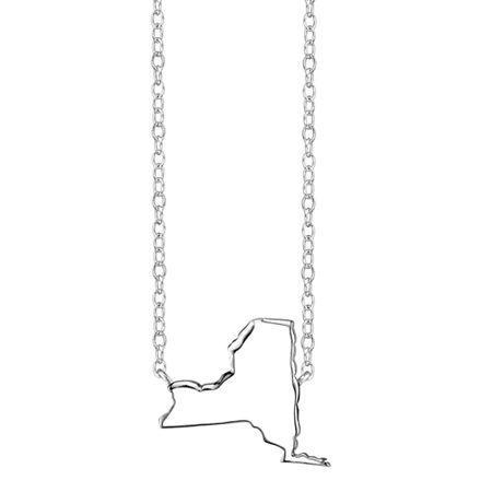 Footnotes Sterling Silver New York State Necklace