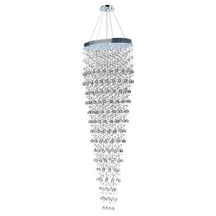 Icicle Collection 16 Light Chrome Finish And Clearcrystal Oval Chandelier