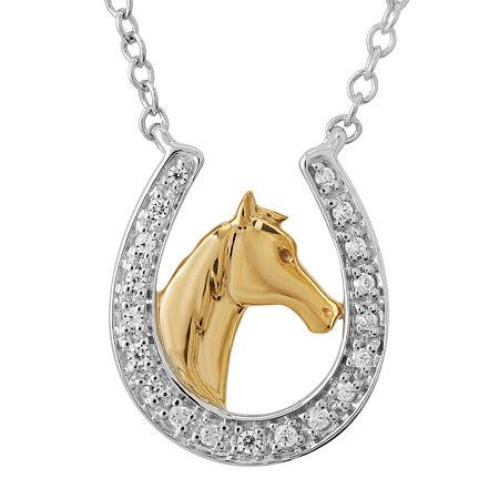 Aspca Tender Voices 1/10 Ct. T.w. Diamond Horseshoe Pendant Necklace