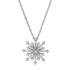 Cubic Zirconia Sterling Silver Snowflake Pendant