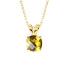 Lab-created Checkerboard Cut Yellow Sapphire 10k Yellow Gold Pendant Necklace