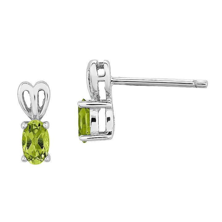 Genuine Green Peridot 10mm Stud Earrings
