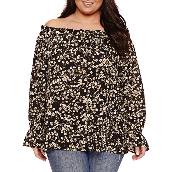 Belle + Sky Long Sleeve Blouse-plus