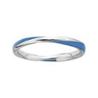 Personally Stackable Sterling Silver Twisted Blue Enamel Ring