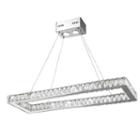 New Galaxy 16 Led Light Chrome Finish And Clear Crystal Rectangle Dimmable Chandelier
