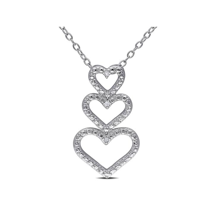 Womens Diamond Accent White Diamond Accent Sterling Silver Pendant Necklace