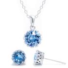 Sparkle Allure Womens 3-pc. Blue Crystal Silver Over Brass Jewelry Set